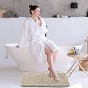 LUXE HOME INTERNATIONAL Microfiber Rectangular Bath Mat Super Soft Non Slip Vegas Mats For Bathroom, Door (45X75 Cm, Beige) Pack Of 1