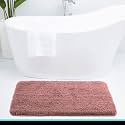 LUXE HOME INTERNATIONAL Microfiber Bath Mat Super Soft Non Slip Vegas Rectangular Mats For Bathroom,Door(45x75 cm,Fuscia)Pack of 1,Pink