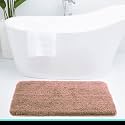 LUXE HOME INTERNATIONAL Microfiber Bath Mat Super Soft Non Slip Vegas Rectangular Mats For Bathroom,Door(45x75 cm,Peach)Pack of 1