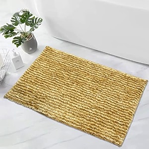 luxe home bathmat 1600 gsm microfiber super-soft matt anti skid water absorbent comfort doormat mats for bathroom kitchen entrance 38 x 58 cm beige pack of 1