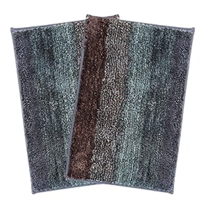 luxe home bath mat super soft anti skid slip water soak washable oyster door mats for home bathroom mat floor mat kitchen mat for floor 38x58 cm sandune pack of 2