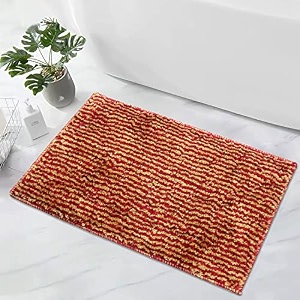 luxe home bathmat 1600 gsm microfiber anti skid water absorbent machine washable and quick dry comfort mats for bathroom kitchen entrance coffee 38cm x 58cm pack of 2
