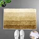Luxe Home Super Soft Oyster Microfiber Bathroom Mat 38x58cm Non-Slip Bath Mat for Home, Bedroom, and Living Room - Tabacco