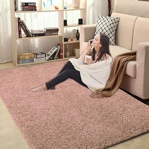 luxe home international carpet super soft anti slip vegas rectangular rugs for bedroomlivingroompeach3x5 feet