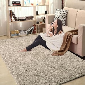 luxe home international carpet super soft anti slip vegas rectangular rugs for bedroomlivingroombeige3x5 feet
