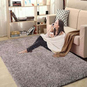 luxe home international carpet super soft anti slip vegas rectangular rugs for bedroomlivingroomcocoa3x5 feetgrey
