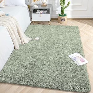 luxe home international carpet super soft anti slip vegas rectangular rugs for bedroomlivingroompastel green4x6 feet