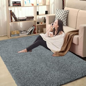 luxe home international carpet super soft anti slip vegas rectangular rugs for bedroomlivingroomgrey3x5 feet