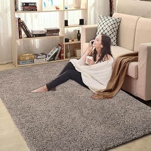 luxe home international carpet super soft anti slip vegas rectangular rugs for bedroomlivingroomtaupe3x5 feet