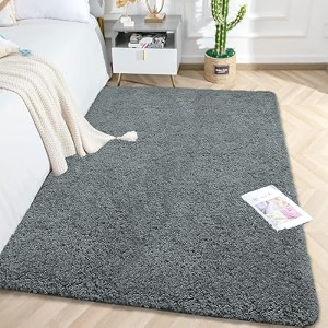 luxe home international carpet super soft anti slip vegas rectangular rugs for bedroomlivingroomgrey4x6 feet