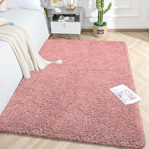 luxe home international carpet super soft anti slip vegas rectangular rugs for bedroomlivingroomfuscia4x6 feetpink