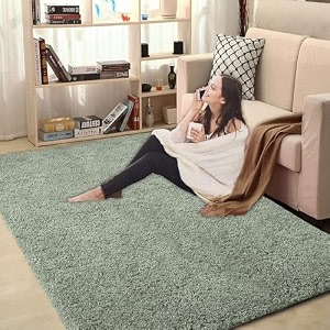 luxe home international carpet super soft anti slip vegas rectangular rugs for bedroomlivingroompastel green3x5 feet