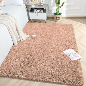 luxe home international carpet super soft anti slip vegas rectangular rugs for bedroomlivingroompeach4x6 feet