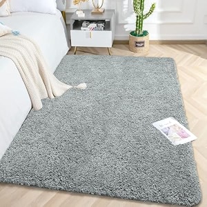 luxe home international carpet super soft anti slip vegas rectangular rugs for bedroomlivingroomsilver4x6 feet