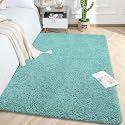 LUXE HOME INTERNATIONAL Carpet Super Soft Anti Slip Vegas Rectangular Rugs For Bedroom,Livingroom(Aqua,4X6 Feet)