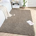 LUXE HOME INTERNATIONAL Carpet Super Soft Anti Slip Vegas Rectangular Rugs For Bedroom,Livingroom(Taupe,4X6 Feet)