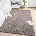LUXE HOME INTERNATIONAL Carpet Super Soft Anti Slip Vegas Rectangular Rugs For Bedroom,Livingroom(Cocoa,4X6 Feet),Grey