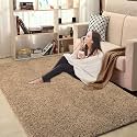 LUXE HOME INTERNATIONAL Carpet Super Soft Anti Slip Vegas Rectangular Rugs For Bedroom,Livingroom(Gold,3X5 Feet)