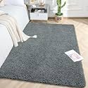 LUXE HOME INTERNATIONAL Carpet Super Soft Anti Slip Vegas Rectangular Rugs For Bedroom,Livingroom(Grey,4X6 Feet)