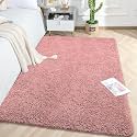 LUXE HOME INTERNATIONAL Carpet Super Soft Anti Slip Vegas Rectangular Rugs For Bedroom,Livingroom(Fuscia,4X6 Feet),Pink