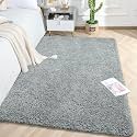 LUXE HOME INTERNATIONAL Carpet Super Soft Anti Slip Vegas Rectangular Rugs For Bedroom,Livingroom(Silver,4X6 Feet)