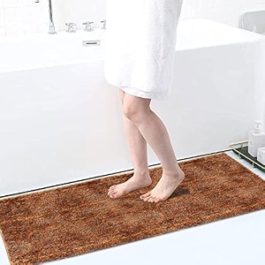 luxe home floor runner 1600 gsm microfiber super-soft matt anti skid water absorbent comfort mats for bathroom kitchen entrance 58 x 140 cm coffee pack of 1