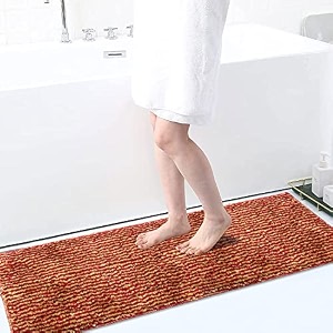 luxe home floor runner 1600 gsm microfiber super-soft matt anti skid water absorbent comfort mats for bathroom kitchen entrance 58 x 140 cm terra pack of 1
