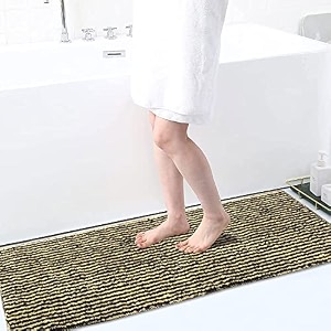 luxe home floor runner 1600 gsm microfiber super-soft matt anti skid water absorbent comfort mats for bathroom kitchen entrance 58 x 140 cm chocolate pack of 1