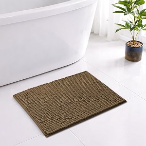 LUXE HOME INTERNATIONAL Shaggy Chenille Bath Mat