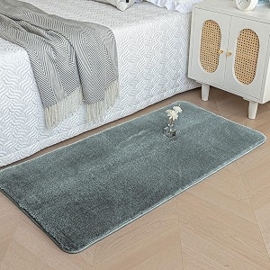 Luxe Home Rabbit Fur Soild Bath Mat