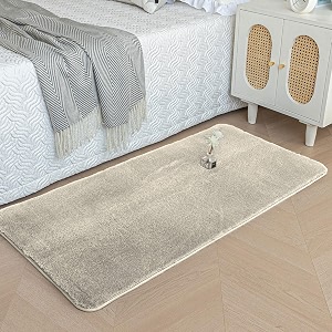 Luxe Home Rabbit Fur Soild Bath Mat