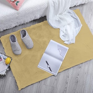 Luxe Home Rabbit Fur Soild Bath Mat