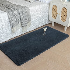 Luxe Home Rabbit Fur Soild Bath Mat
