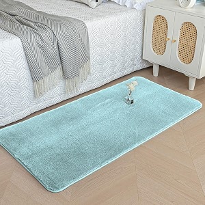 Luxe Home Rabbit Fur Soild Bath Mat