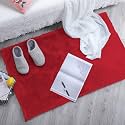 Luxe Home Rabbit Fur Soild Bath Mat
