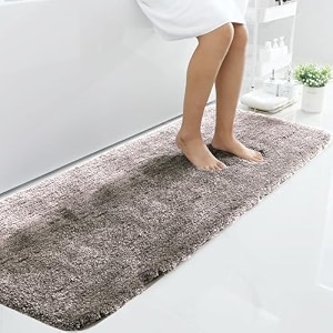luxe home international microfiber runner super soft non slip vegas rugs for bedroom 2x5 ft cocoa pack of 1 grey