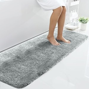 luxe home international microfiber runner super soft non slip vegas rugs for bedroom 2x5 ft silver pack of 1