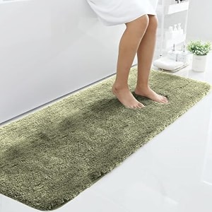 luxe home international microfiber runner super soft non slip vegas rugs for bedroom 2x5 ft green pack of 1
