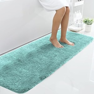 luxe home international microfiber runner super soft non slip vegas rugs for bedroom 2x5 ft aqua pack of 1