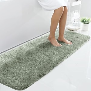 luxe home international microfiber runner super soft non slip vegas rugs for bedroom 2x5 ft pastel green pack of 1