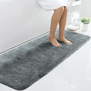 luxe home international microfiber runner super soft non slip vegas rugs for bedroom 2x5 ft grey pack of 1