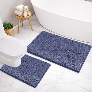 LUXEHOME International Microfibre Chenille Contour Bath Mat