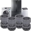 Washing Machine Pads Washing Machine Anti Vibration Pads Stand, Height Adjustment Feet for Refrigerators Stands with Anti-Slip Rubber (4 Pcs Set)