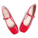 LUXINYU Women's Slip on Flats,Classy Round Toe Solid Classic Mary Jane Ballet Dance Shoes Soft Comfortable PU Flat Shoes