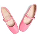 LUXINYU Women's Slip on Flats,Classy Round Toe Solid Classic Mary Jane Ballet Dance Shoes Soft Comfortable PU Flat Shoes