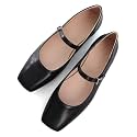 LUXINYU Women's Slip on Flats,Classy Round Toe Solid Classic Mary Jane Ballet Dance Shoes Soft Comfortable PU Flat Shoes