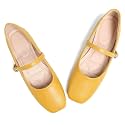 LUXINYU Women's Slip on Flats,Classy Round Toe Solid Classic Mary Jane Ballet Dance Shoes Soft Comfortable PU Flat Shoes