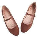 LUXINYU Women's Slip on Flats,Classy Round Toe Solid Classic Mary Jane Ballet Dance Shoes Soft Comfortable PU Flat Shoes