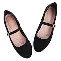 LUXINYU Women's Slip on Flats,Classy Round Toe Solid Classic Mary Jane Ballet Dance Shoes Soft Comfortable PU Flat Shoes