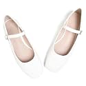 LUXINYU Women's Slip on Flats,Classy Round Toe Solid Classic Mary Jane Ballet Dance Shoes Soft Comfortable PU Flat Shoes
